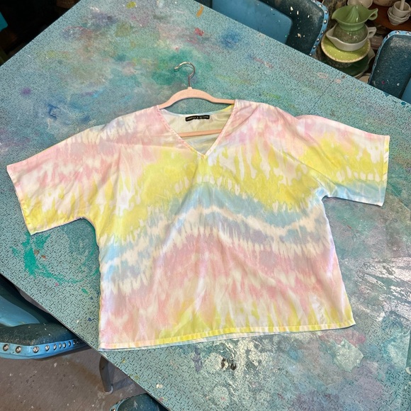 America & Beyond Tops - Pastel Tie Dyed Blouse